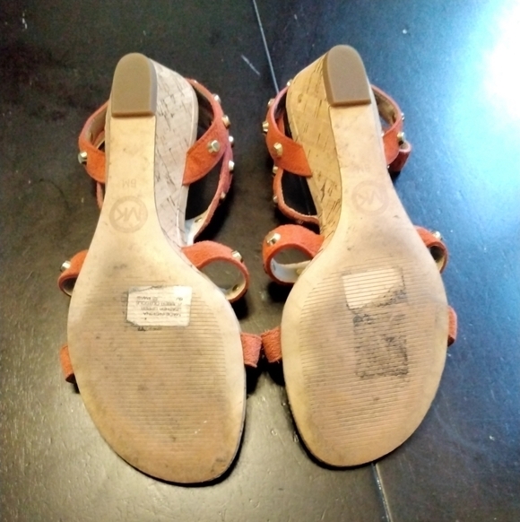 Michael Kors Dark Orange Suede Studded Sandal   Size 6M - Picture 5 of 5
